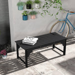 '-Outsunny Slatted Wooden Garden Bench, Curved Seat Front Porch Bench, Black - Outdoor Style Company