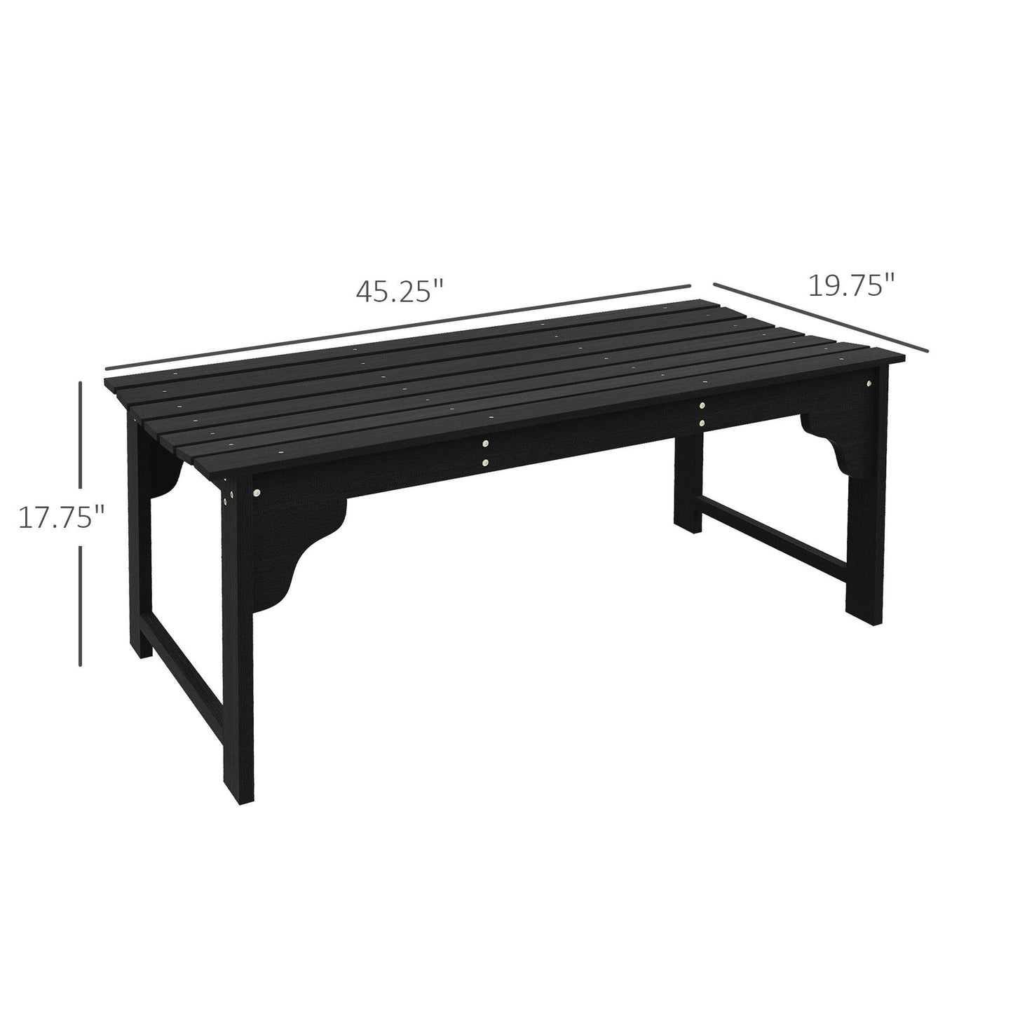 '-Outsunny Slatted Wooden Garden Bench, Curved Seat Front Porch Bench, Black - Outdoor Style Company