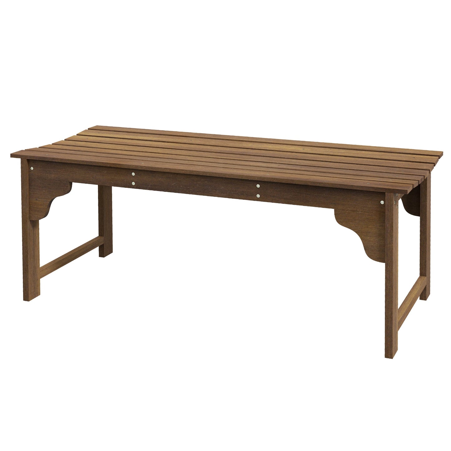 '-Outsunny Slatted Wooden Garden Bench, Curved Seat Front Porch Bench, Teak - Outdoor Style Company