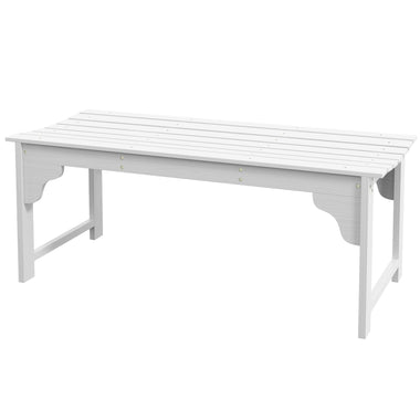 '-Outsunny Slatted Wooden Garden Bench, Curved Seat Front Porch Bench, White - Outdoor Style Company