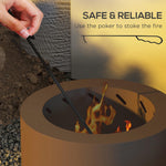 '-Outsunny Smokeless Fire Pit, Portable Camping Bonfire Stove with Poker for Backyard Patio Picnic, Steel, Bronze - Outdoor Style Company