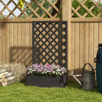 -Outsunny Trellis Planter Box for Climbing Plants, Raised Garden Bed w/ Trellis Lattice for Outdoor Garden, Deck, Backyard, Black - Outdoor Style Company