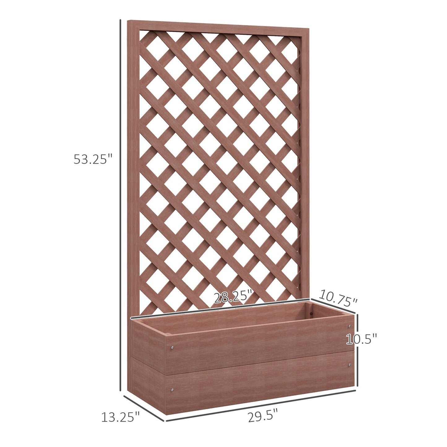 Outsunny Trellis Planter Box for Climbing Plants, Raised Garden Bed w/