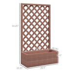 '-Outsunny Trellis Planter Box for Climbing Plants, Raised Garden Bed w/ Trellis Lattice for Outdoor Garden, Deck, Backyard, Brown - Outdoor Style Company