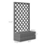 '-Outsunny Trellis Planter Box for Climbing Plants, Raised Garden Bed w/ Trellis Lattice for Outdoor Garden, Deck, Backyard, Gray - Outdoor Style Company