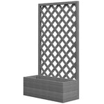 '-Outsunny Trellis Planter Box for Climbing Plants, Raised Garden Bed w/ Trellis Lattice for Outdoor Garden, Deck, Backyard, Gray - Outdoor Style Company