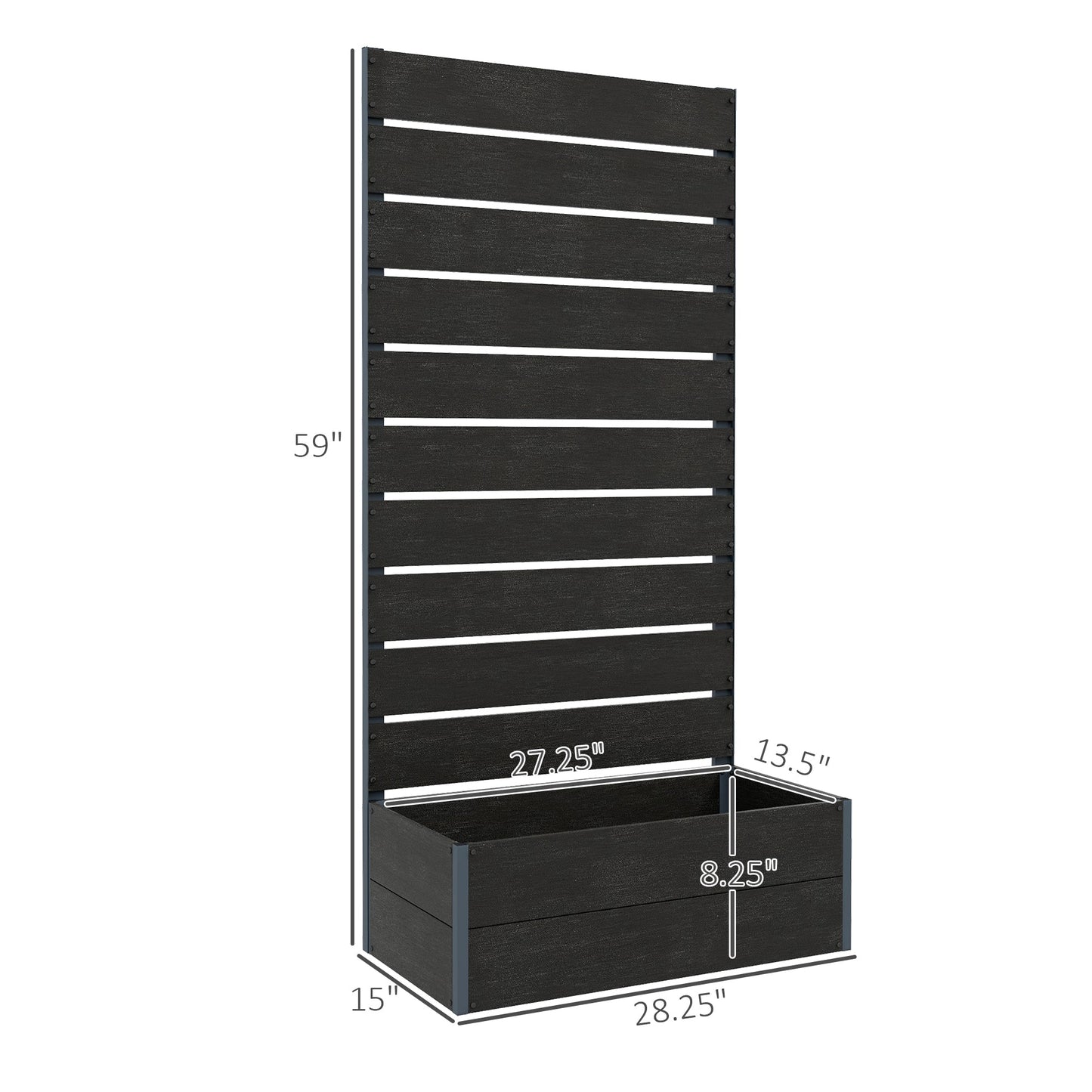 '-Outsunny Trellis Planter for Climbing Plants, Raised Garden Bed with Trellis, Planter Box for Outdoor, 28.25" x 15" x 59", Black - Outdoor Style Company