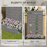 '-Outsunny Trellis Planter for Climbing Plants, Raised Garden Bed with Trellis, Planter Box for Outdoor, 28.25" x 15" x 59", Gray - Outdoor Style Company