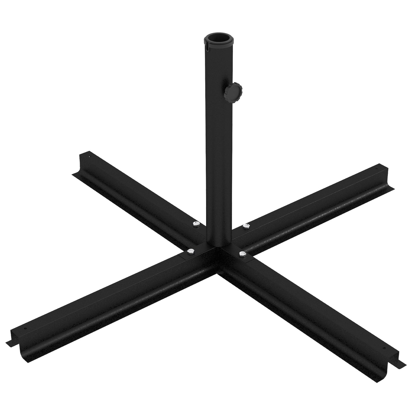 '-Outsunny Universal Cross Umbrella Base, Cross Brace Stand for Market Umbrella and Small Cantilever Umbrella, Black - Outdoor Style Company