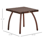 '-Outsunny Wicker Side Table, Wicker Patio Set with All-Weather Material - Outdoor Style Company