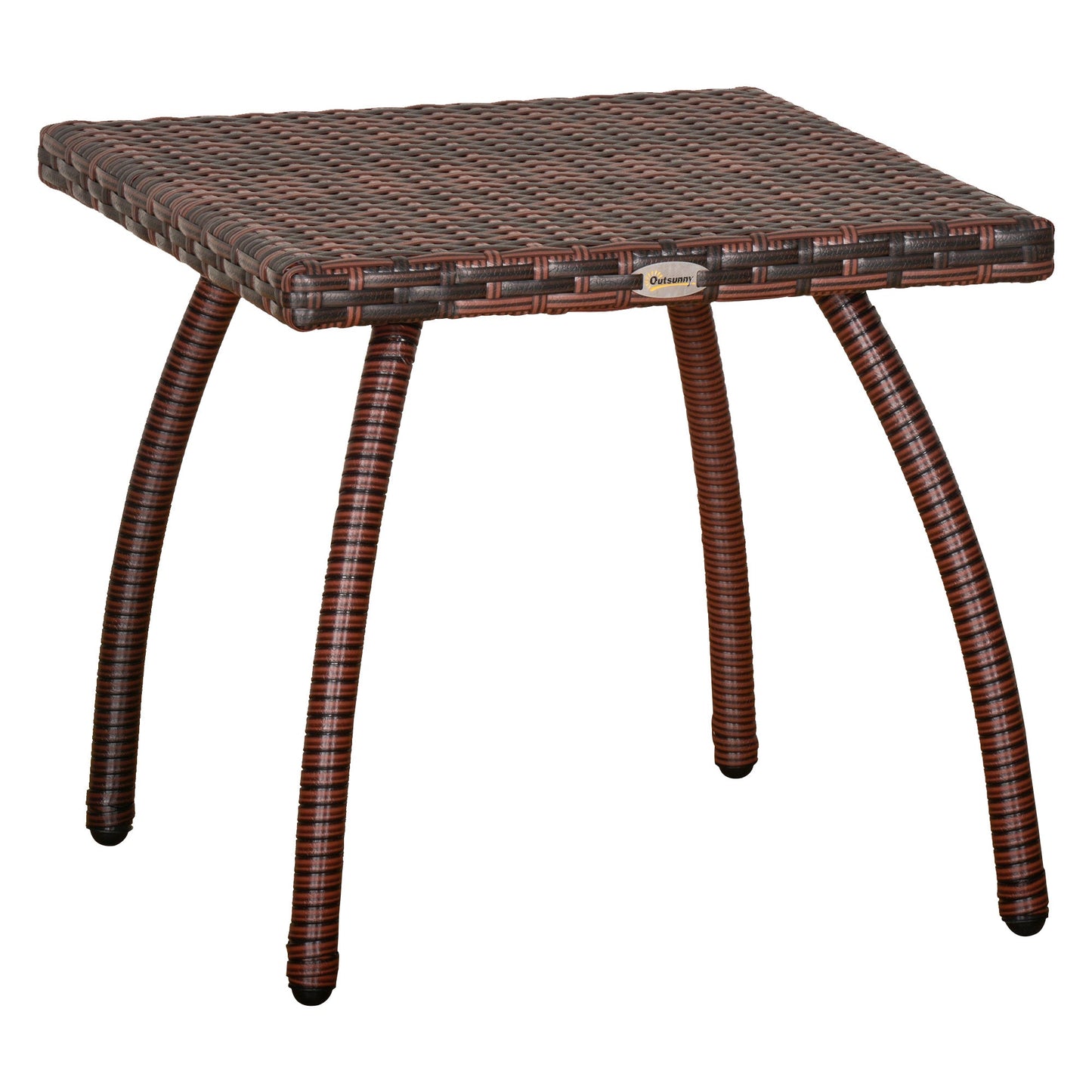 '-Outsunny Wicker Side Table, Wicker Patio Set with All-Weather Material - Outdoor Style Company