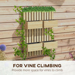 '-Outsunny Wood Planter Box with Trellis, for Climbing Plants, Wall-Mounted Outdoor Raised Garden Bed with Adjustable Height - Outdoor Style Company