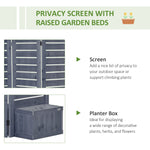 '-Outsunny Wood Privacy Screen w/ 4 Planter Box, Raised Bed w/ 3 Panels & Drainage Holes - Outdoor Style Company