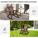 '-Outsunny Wooden Adirondack Rocking Chair, Outdoor Rustic Log Rocker with Slatted Design for Patio, Carbonized - Outdoor Style Company