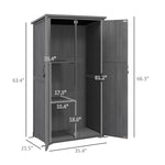 -Outsunny Wooden Outdoor Storage Cabinet Garden Shed with Waterproof Asphalt Roof and Lockable Doors, Gray - Outdoor Style Company