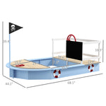 -Outsunny Wooden Sandbox with Pirate Ship Design for 3-7 Years, Blue - Outdoor Style Company