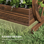 '-Outsunny Wooden Wagon Planter Box, 3-Tier Raised Garden Bed, for Vegetables Flowers Herbs, 25" x 21" x 24" - Outdoor Style Company