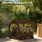 '-Outsunny Wooden Wagon Planter Box, 3-Tier Raised Garden Bed, for Vegetables Flowers Herbs, 25" x 21" x 24" - Outdoor Style Company