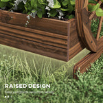 '-Outsunny Wooden Wagon Planter Box, 3-Tier Raised Garden Bed, for Vegetables Flowers Herbs, 25" x 24" x 23" - Outdoor Style Company