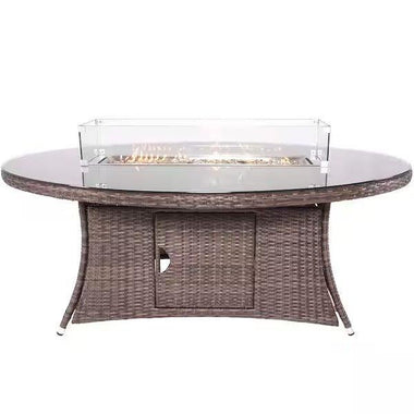 '-Oval Firepit Table (Glass Table Top) - Outdoor Style Company