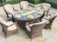 -Oval Firepit Table (Glass Table Top) - Outdoor Style Company