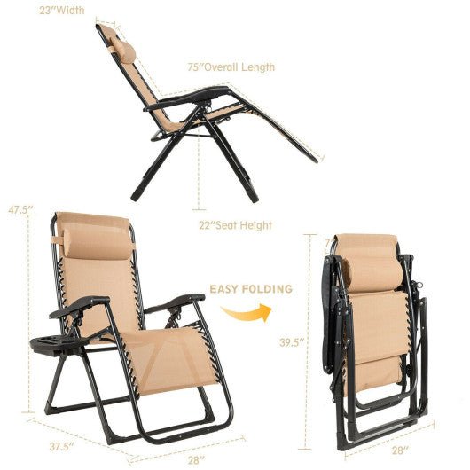  - Oversize Lounge Chair with Cup Holder of Heavy Duty for outdoor - Outdoor Style Company