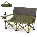  - Oversized Camping Chair Folding Loveseat Camping Couch with Cup Holders & Thick Padding - Outdoor Style Company