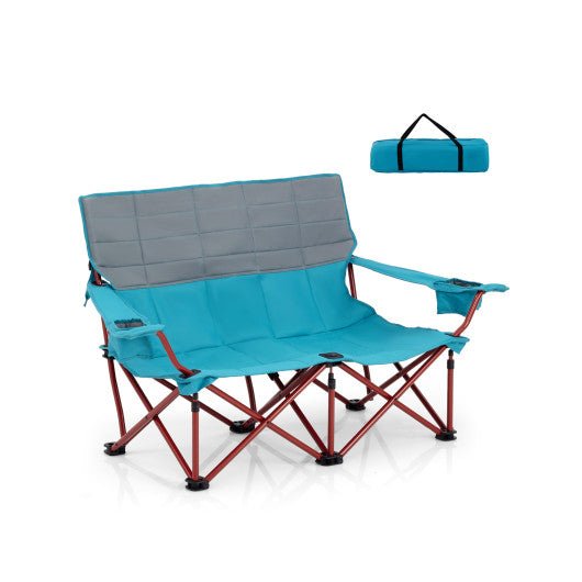  - Oversized Camping Chair Folding Loveseat Camping Couch with Cup Holders & Thick Padding - Outdoor Style Company