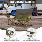  - Oversized Camping Chair Folding Loveseat Camping Couch with Cup Holders & Thick Padding - Outdoor Style Company
