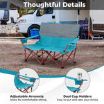  - Oversized Camping Chair Folding Loveseat Camping Couch with Cup Holders & Thick Padding - Outdoor Style Company