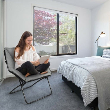  - Oversized Foldable Leisure Camping Chair with Sturdy Iron Frame - Outdoor Style Company