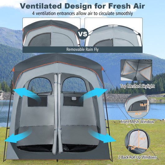  - Oversized Pop Up Shower Tent with Window Floor and Storage Pocket - Outdoor Style Company