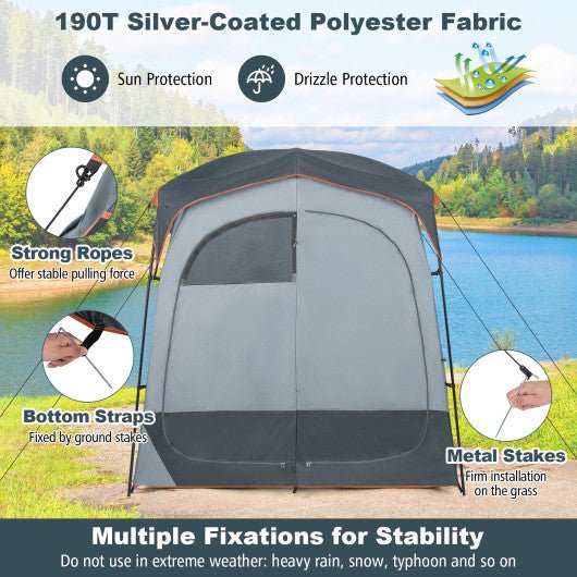  - Oversized Pop Up Shower Tent with Window Floor and Storage Pocket - Outdoor Style Company