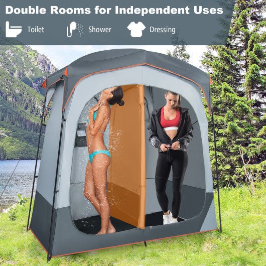  - Oversized Pop Up Shower Tent with Window Floor and Storage Pocket - Outdoor Style Company