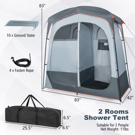  - Oversized Pop Up Shower Tent with Window Floor and Storage Pocket - Outdoor Style Company
