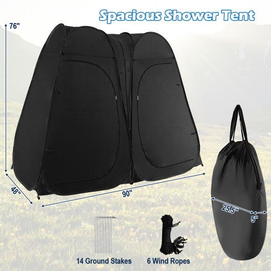  - Oversized Pop Up Shower Tent with Window Floor and Storage Pocket - Outdoor Style Company