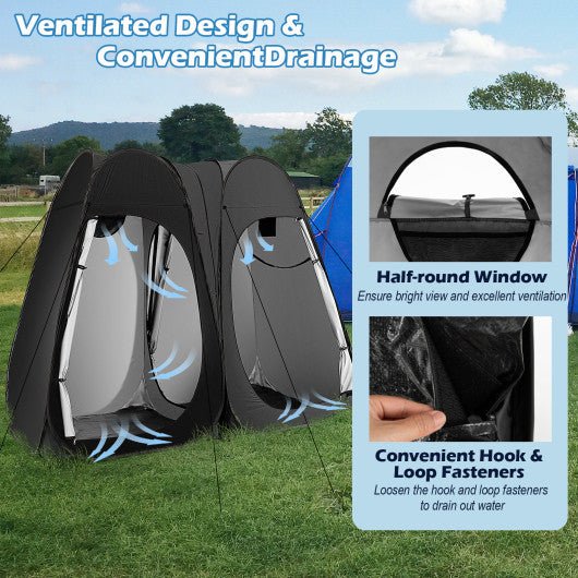  - Oversized Pop Up Shower Tent with Window Floor and Storage Pocket - Outdoor Style Company