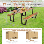  - Patented 70 Inch Dining Table Set with Seats and Umbrella Hole - Outdoor Style Company