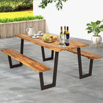  - Patented 70 Inch Dining Table Set with Seats and Umbrella Hole - Outdoor Style Company