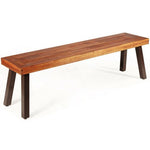  - Patio Acacia Wood Dining Bench Seat with Steel Legs - Outdoor Style Company