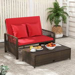  - Patio Adjustable Wicker Daybed with 4 - Level Backrest and Soft Cushions - Outdoor Style Company