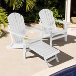  - Patio All - Weather Folding Adirondack Chair with Pull - Out Ottoman - Outdoor Style Company