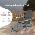  - Patio All - Weather Folding Adirondack Chair with Pull - Out Ottoman - Outdoor Style Company