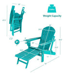  - Patio All - Weather Folding Adirondack Chair with Pull - Out Ottoman - Outdoor Style Company