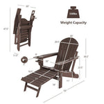  - Patio All - Weather Folding Adirondack Chair with Pull - Out Ottoman - Outdoor Style Company