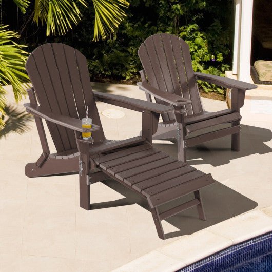  - Patio All - Weather Folding Adirondack Chair with Pull - Out Ottoman - Outdoor Style Company