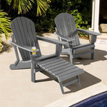  - Patio All - Weather Folding Adirondack Chair with Pull - Out Ottoman - Outdoor Style Company