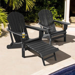  - Patio All - Weather Folding Adirondack Chair with Pull - Out Ottoman - Outdoor Style Company