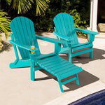  - Patio All - Weather Folding Adirondack Chair with Pull - Out Ottoman - Outdoor Style Company