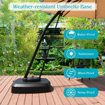  - Patio Cantilever Offset Umbrella Base with Wheels for Garden Poolside Deck - Outdoor Style Company